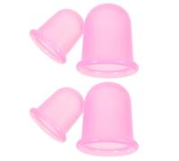 Homoyoyo 4 Pièces Ventouse de Massage Corporelle à Ventouses, Ensemble de Ventouses de Massage en Silicone, Ventouse Relaxante, Réutilisable, Rose, pour Soins de Beauté en Institut