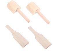 Homoyoyo 4 Pièces Wooden Clay Paddle Set For Pottery Sculpting Wood Construction Rounded Edges For Safe Use Smooth Finish Modeling Boards And Figurine Crafting