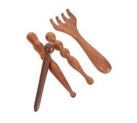 Homoyoyo 4 Pièces Wooden Scraping Massage Tool Set For Acupressure And Reflexology Natural Wood Body Hand Foot Massager Stick For Neck Waist Face Relief Travel-friendly