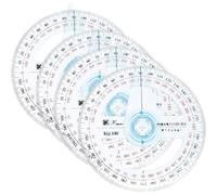 Homoyoyo 4 Rapporteurs D'angle Circulaires 360° en Plastique Transparent 10 Cm, Outil de Dessin Professionnel pour Géométrie, Architecture et Bureau, Kit 4 Pièces Pratique et Précis