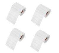 Homoyoyo 4 Rouleaux Étiquettes Prix Bijoux Autocollantes Papier Kraft Blanc Étiquettes Auto Adhésives pour Colliers Bracelets Vierge Faciles à Écrire pour Commerce de Détail