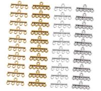 Homoyoyo 40 pièces Fermoirs Alliage pour Colliers et Bracelets DIY Connecteurs Résistants pour Fabrication de Bijoux Lot Mixte Argenté et Doré Rangées