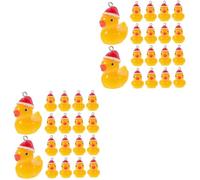 Homoyoyo 40 Pièces Resin Christmas Hat Duck Charms Diy Necklace Earring Keychain Pendants For Jewelry Making Craft Supplies