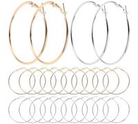 Homoyoyo 40Pcs Boucles D'Oreilles Créoles Larges Boucles D'Oreilles Créoles À Chaîne Pendantes