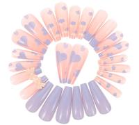 Homoyoyo 48 Pièces Faux Ongles pour Femmes Couleurs Bleu et Rose Transparentes Ongles Artificiels Réutilisables pour Salon et Usage Domestique Kit Manucure DIY Adapté à Tous Types de Doigts