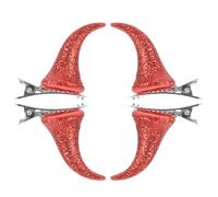 Homoyoyo 4Pcs Clips Diable Corne Glitter Halloween - Épingles à Cheveux Pour Enfants Et Femmes - Accessoires De Fête Cosplay Rouge Pour Halloween