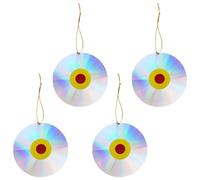 Homoyoyo 4pcs Disques Réfléchissants en Plastique Argenté pour Terrasse et Bricolage, Décorations de Jardin Extérieur Résistantes et Effaroucheur de Pigeon