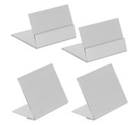 Homoyoyo 4pcs Porte-afficheur à Clip pour Marchandise en Acier Inoxydable Argenté Surface Lisse et Maintien Ferme pour Table en Zones à Fort Trafic