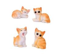 Homoyoyo 4Pièces Bibelots Chats Résine Décoration de Bureau Mignonne et Ornements Animaux pour Salon et Chambre pour Famille
