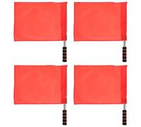 Homoyoyo 4pièces Drapeaux Arbitre De Match Acier Inoxydable Avec Poignée Éponge Drapeau Rouge Pour Événements Sportifs Et Athlétisme