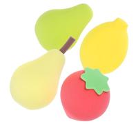 Homoyoyo 4pièces Éponges Maquillage Fruitées Petites Applicateurs Visage Pour Fond De Teint Et Poudre Usage Sec Et Humide Accessoires Cosmétiques Femmes Forme Originale Poire Avocat Fraise