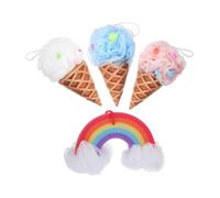 Homoyoyo 4pièces Lot De Éponges De Bain Forme De Glace Pour Garçon Fille Exfoliantes Et Douces Pour Corps