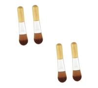Homoyoyo 4pièces Pinceaux Miniatures Fibre Nylon Pour Fond De Teint De Brosse à Maquillage Avec Poignée Outil Portable Pour Application Précise