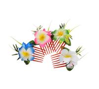 Homoyoyo 4pièces Pinces à Cheveux Fleurs Petites Accessoires Cheveux Hawaïens Peignes Coiffure Tropicaux Pour Plage Mariages