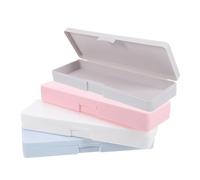 Homoyoyo 4Pièces Portable Pencil Box Set Durable Plastic Pen Container with Lid for Organizing and Carrying Pencils Markers and More