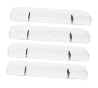 Homoyoyo 4Pièces Transparent Pen Case Present Set for Ballpoint Pens Multi Use Empty Storage Pouch with Dual Slots for Writing Instruments