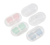 Homoyoyo 5 Ensembles Étui Lentilles de Contact Mixte Boîte Étanche Poussière avec Miroir Intégré Porte Lentilles Portable Réutilisable pour Stockage Sécurisé