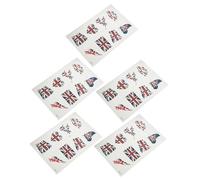 Homoyoyo 5 ensembles Stickers Visage Temporaires Drapeau Royaume-uni Autocollants Faux Tatouage Décoratif pour Fans Match Football