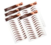Homoyoyo 5 feuilles Autocollants Sourcils Marron Réalistes Peel Off Stickers Sourcils Naturels Simulation Cheveux Kit Maquillage Application Facile et Tenue Durable