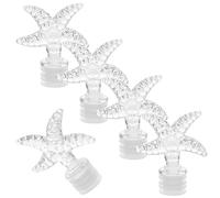 Homoyoyo 5 Pièces Bouchon de Flacon de Parfum Rechargeable, Bouchon de Flacon Brumisateur, Plastique, Étanche, Rechargeable, Portable, Décor Maison et Voyage, Style Vintage Étoile Cristal