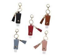 Homoyoyo 5 pièces Bouteille Portable avec Porte Clés Lot de Flacons Réutilisables pour Parfum avec Couvercle Marron Rouge Noir Bleu Rose