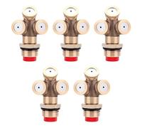 Homoyoyo 5 Pièces Buse de Brumisation en Laiton, Buse de Pulvérisation, Tête de Pulvérisation 3 Directions, Or, pour Arrosage de Jardin et Agriculture, Brumisation Uniforme sur Grosse