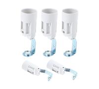 Homoyoyo 5 pièces Douille à Vis avec Support Blanc Porte-ampoule Candelabra pour Lustres et Réparations Compatible Ampoules Bougie et Éclairage Décoratif