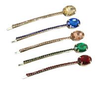 Homoyoyo 5 pièces Épingles Cheveux Strass Cristal Décoratives pour Femmes Pinces Chignons Élégantes Fixant Cheveux avec Pierres Colorées Rouge Vert Bleu Doré Jaune