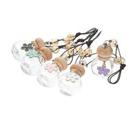 Homoyoyo 5 pièces Flacons à Parfum Suspendus pour Voiture Diffuseurs Forme de Petite Marguerite Bouteilles Vides Décoratives pour Parfum Intérieur Accessoires Auto Colorés Noir Blanc Rose