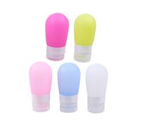 Homoyoyo 5 pièces Flacons Voyage Silicone Souples et Étanches pour Lotion Gel Maquillage Récipients Réutilisables et Compacts Rondes Accessoires Pratiques pour Voyage et Activités