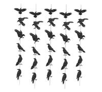 Homoyoyo 5 pièces Guirlande Halloween Corbeaux Noirs Décoratifs Papier Bannière Suspendue Gothique pour Fête et Anniversaire Ambiance Effrayante