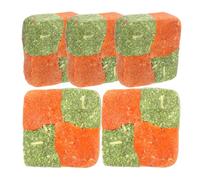 Homoyoyo 5 pièces Jouets à Mâcher pour Lapins Herbe Comprimée Snacks Naturels et Organiques pour Petits Animaux Briques de Foin Double Saveur pour Ronger et Nutrition