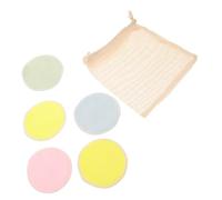 Homoyoyo 5 pièces Lingettes Démaquillantes Réutilisables Doux avec Sac à Cordon Imprimés Éponges Nettoyantes Lavables pour Retirer Maquillage Couleur Aléatoire Couleur Aléatoire