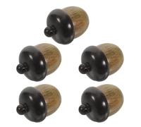 Homoyoyo 5 Pièces Lot de 5 Pendentifs Glands en Bois Massif Ouvrables, Breloques Décoratives DIY pour Fabrication de Bijoux, Décoration Suspendue Automnale et Porte-clés Créatifs, Finition