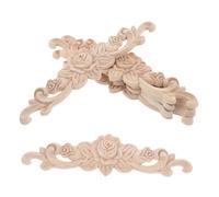 Homoyoyo 5 pièces Lot de Appliques Sculpté Naturel Rose Décorative pour Meubles Portes Murs Armoire Style Européen Non Peint Massif