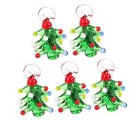 Homoyoyo 5 Pièces Lot de Breloques Sapin de Noël Colorées pour Bracelets et Colliers DIY Accessoires Décoratifs Sécurisés pour Création de Bijoux et Porte Clés