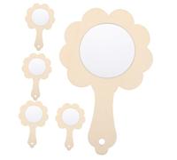 Homoyoyo 5 pièces Miroir Bois DIY Non Peint pour Garçon Fille Miroir Délicat à Décorer Kit Loisirs Créatifs pour Peinture et Bricolage Cadre Bois à Personnaliser