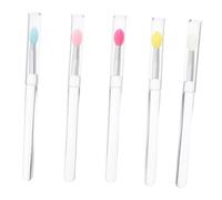 Homoyoyo 5 pièces Pinceaux Maquillage Silicone Multifonctionnels Têtes Rondes Transparentes Portables pour Ombres à Paupières et Gloss