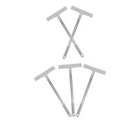 Homoyoyo 5 Pièces Porte Étiquette Portable Acier Inoxydable Support Tige de Panneau pour Accueil Parades Événements Guidage avec Poignée Ergonomique Antidéformation