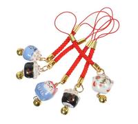 Homoyoyo 5 Pièces Set de Charms Chat Maneki Neko Décorations Suspendues pour Téléphone Clés et Sacs Accessoires Lanière Multifonctions
