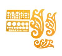 Homoyoyo 5 pièces Set de Règles de Dessin Modèle Forme Courbe Règle de Coffrage Design pour Mesure Intérieure Outils de Traçage Plastique Transparent Orange