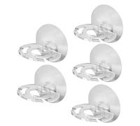 Homoyoyo 5 pièces Support Mural sans Perçage pour Rangement Brosses à Dents et Dentifrice Kit Transparent Montage Facile sur Surface Lisse Gain de Place Salle de Bain