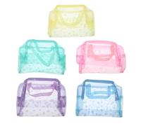Homoyoyo 5 pièces Trousse de Toilette Transparente Étanche PVC pour Cosmétiques Maquillage et Voyage et Facile à Nettoyer pour Déplacements et Activités Extérieures