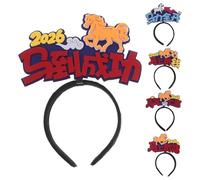 Homoyoyo 5 Pièces Year Celebration Headbands Year Of The Horse Party Accessories With Chinese Characters Holiday Photo Props For Festive Spring Festival Events