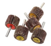 Homoyoyo 5 Têtes de Meulage Cylindriques à Lamelles Abrasives 30x25x6 Mm Tige 120 pour Perceuse, Roue de Polissage Solide, Assortiment pour Réparation Automobile et Restauration Meubles