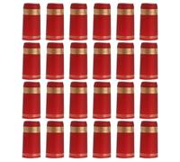 Homoyoyo 50 Bouchons Jetables Rétractables pour Bouteilles de Vin Rouge Bord Doré en Pvc, Diamètre 30 Mm, Pack de 50, Facile à Stocker et Scellage Thermique