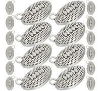 Homoyoyo 50 Breloques Pendentifs Rugby en Alliage Argenté pour Bijoux Faits Maison, Légers Surface Lisse, pour Créations Artisanales et Bijoux DIY