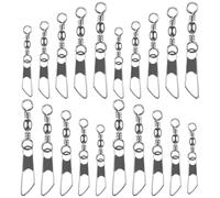 Homoyoyo 50 Émerillons Connecteurs D'hameçon pour Pêche Kit Matériel de Pêche 50 Pcs Tailles 6 à 14 Anneaux Doubles Rotation Anti-enroulement en Eau Douce et Salée