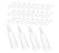 Homoyoyo 50 pièces Ampoule Tips For Liquid Dispensing Transparent Tpe Curved Neck Ampule Replacement Tips For Ampules Bulk Pack