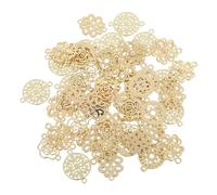 Homoyoyo 50 Pièces Baroque Style Antique Metal Link Connectors Double Hole Charms For DIY Jewelry Making Earrings And Bracelets Set